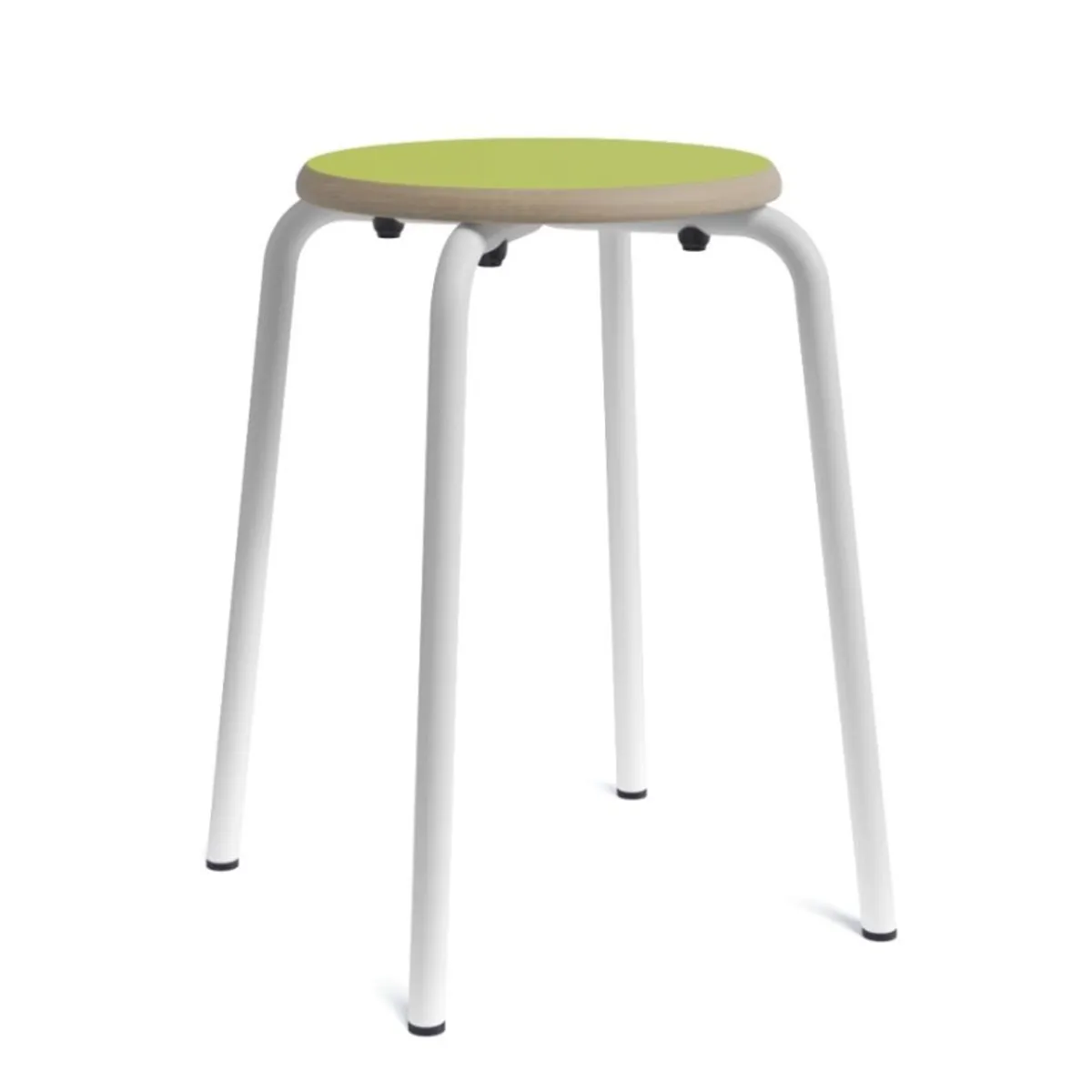 Collège - Tabouret bas vintage en métal et bois — vue 4