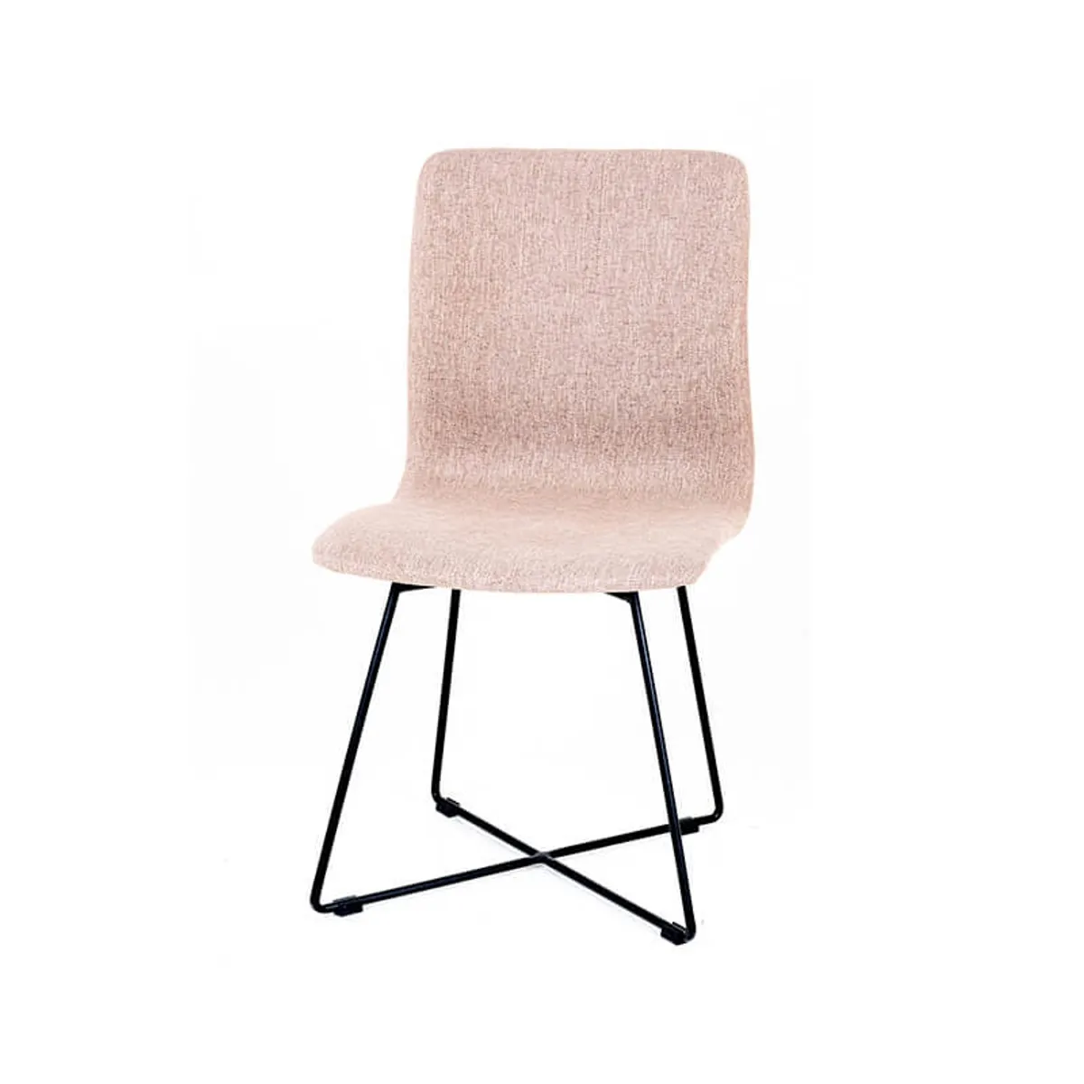 Amelie - Chaise en tissu et pieds en métal croisés — vue 5