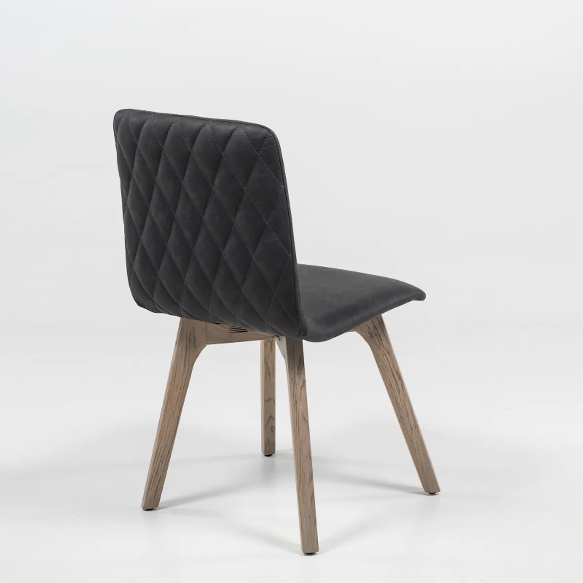 Plaza diamant - Chaise de séjour scandinave matelassée en synthétique et bois — vue 5