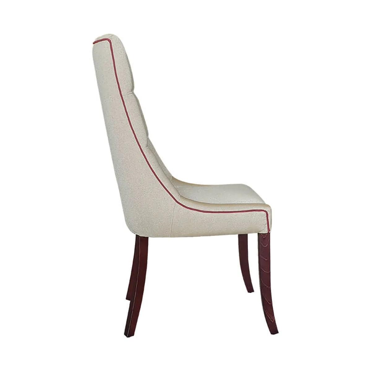 Carol - Chaise matelassée en tissu pieds bois — vue 3