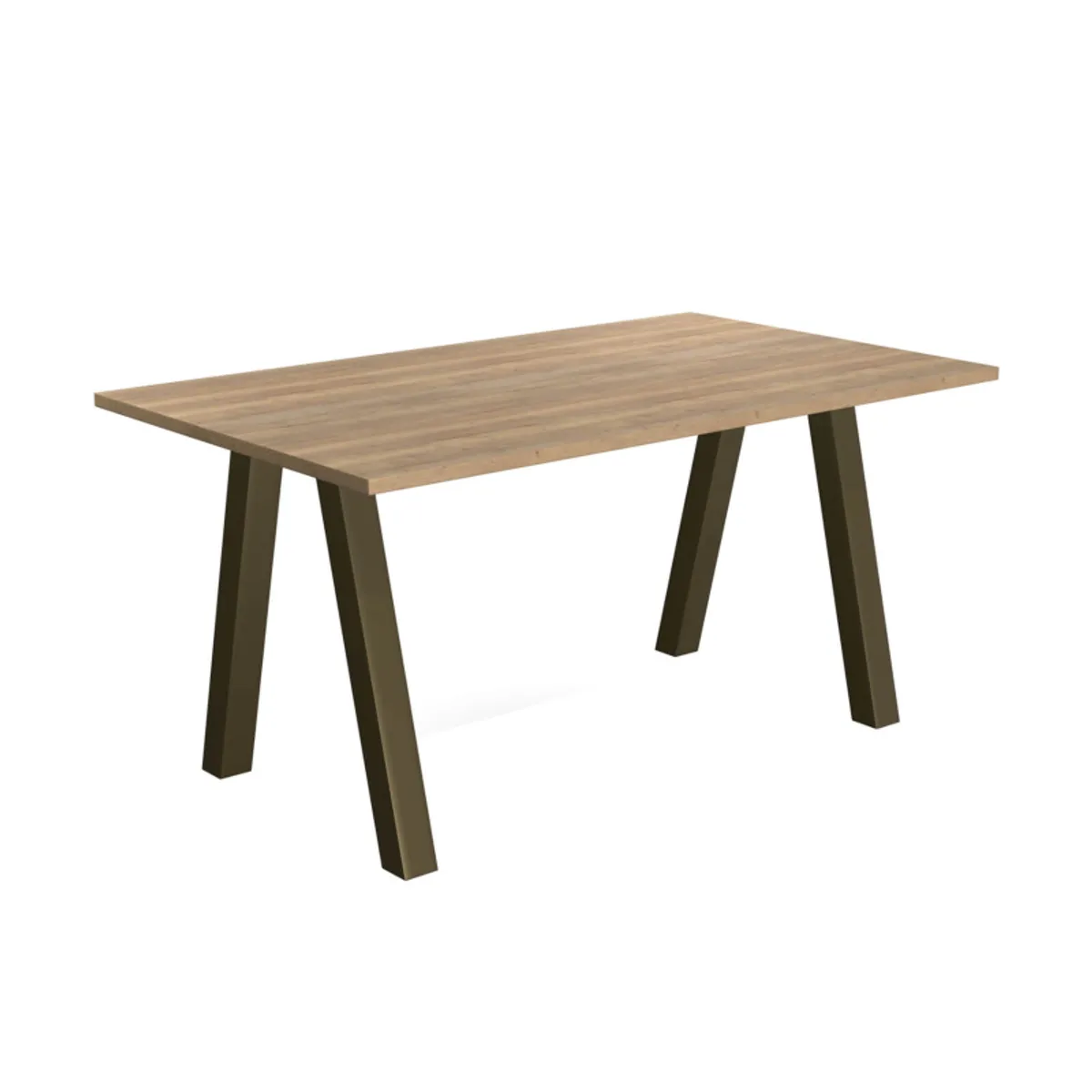 Veneto - Table moderne rectangulaire en stratifié avec pieds obliques — vue 3