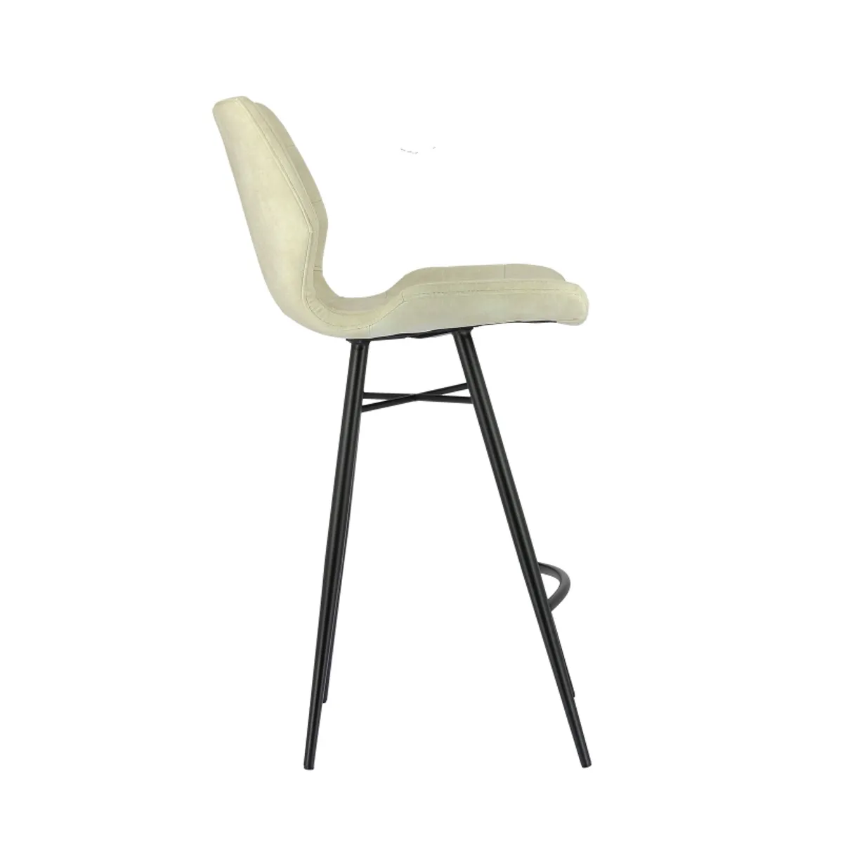 Impia - Tabouret design coque matelassée en velours et pieds en métal noir — vue 5