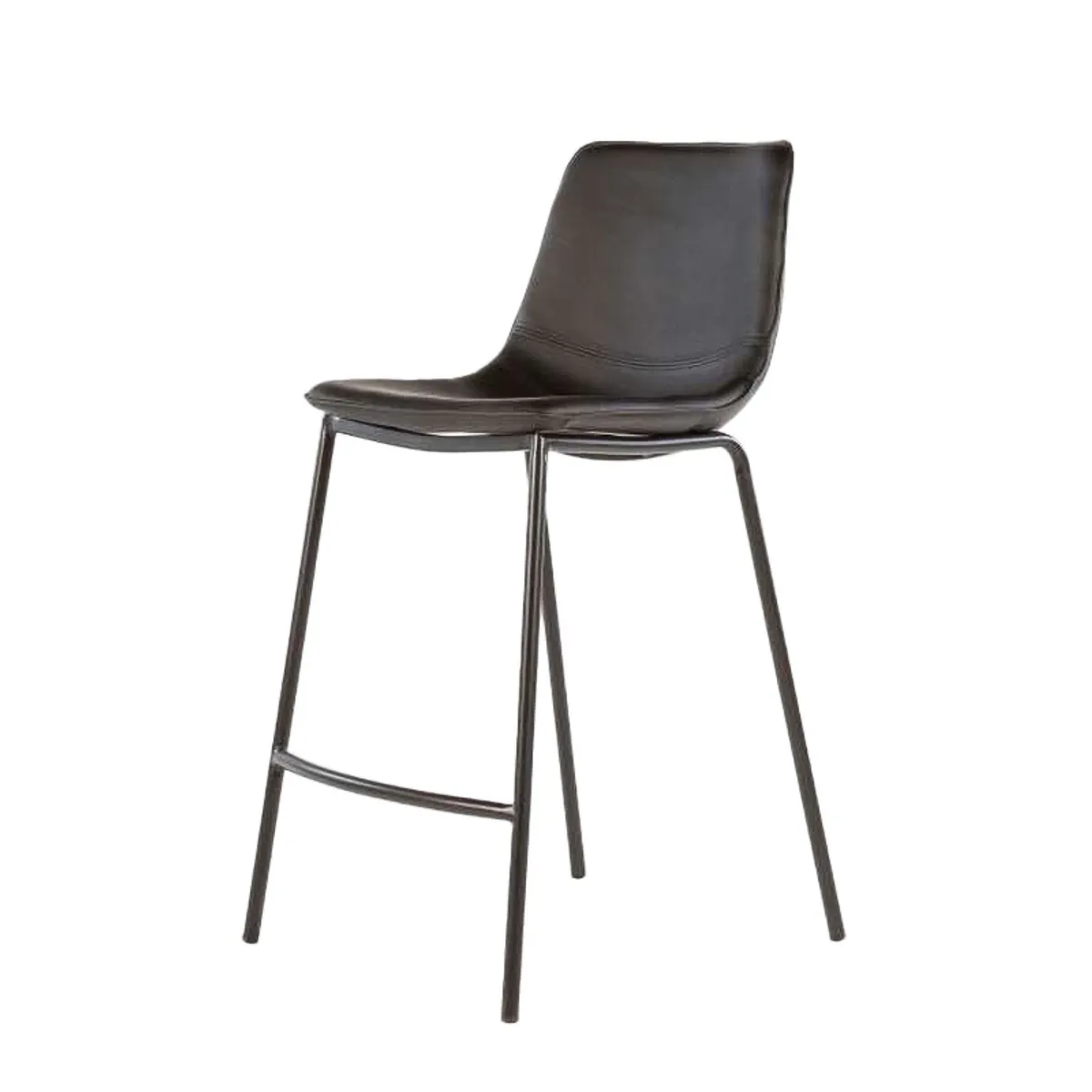 Coque - Tabouret coque snack en synthétique et pieds en métal noir — vue 5
