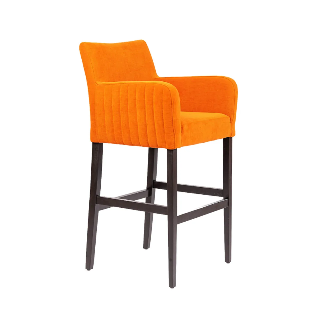Moritz line - Tabouret de bar en tissu avec accoudoirs dos matelassé et pieds en bois — vue 4