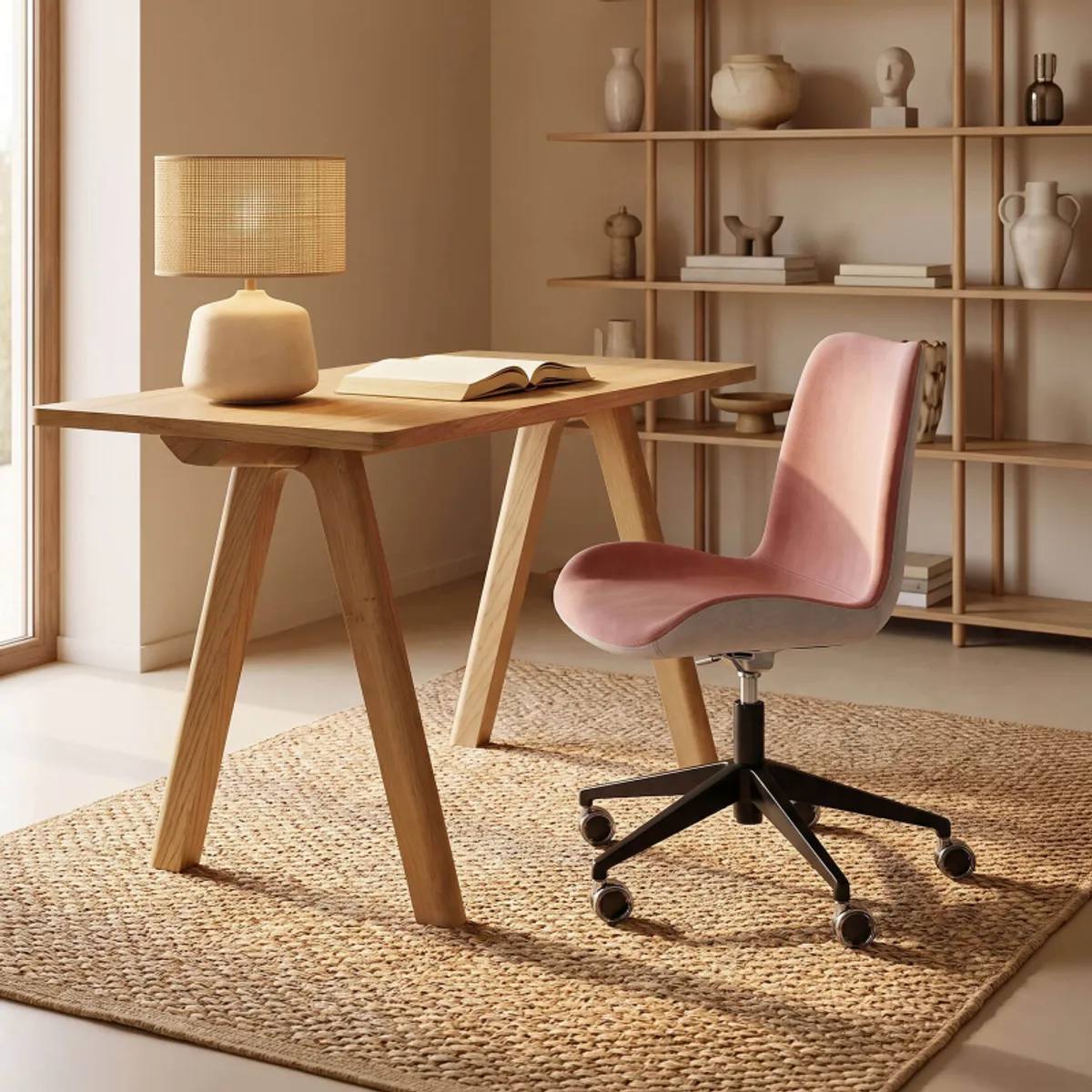 Dalia Midj® - Chaise de bureau design en tissu bicolore — vue 4