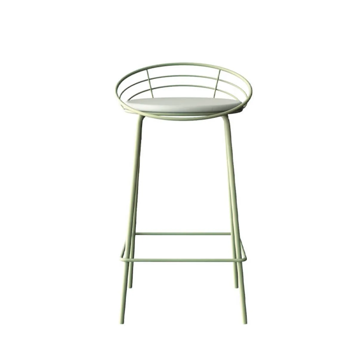 Yaël Carrier® - Tabouret haut français rembourré en métal et simili — vue 4