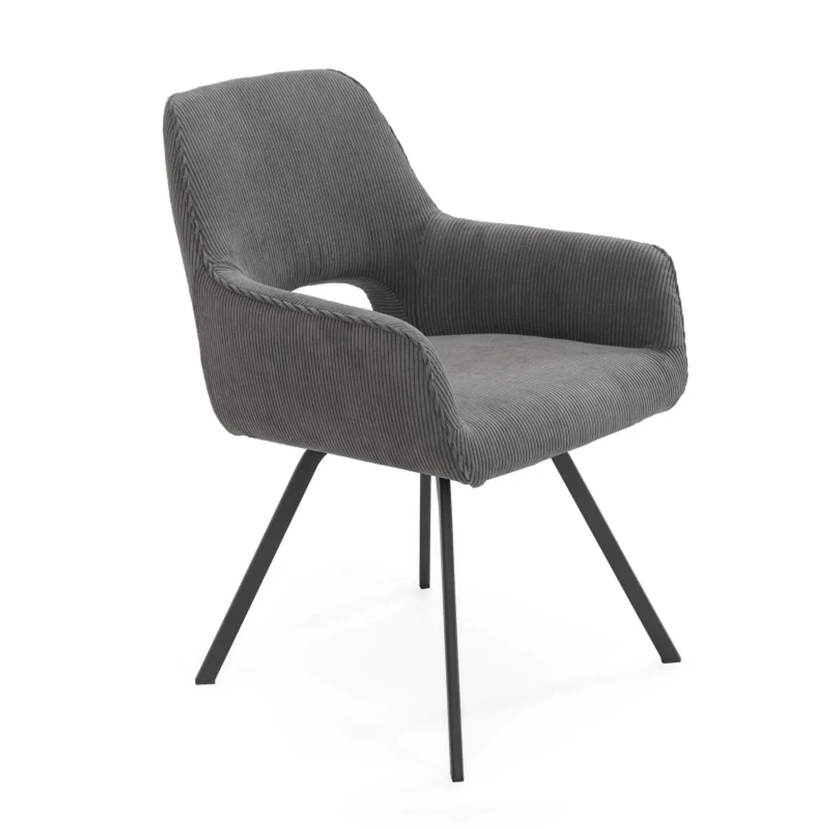 Marius - Fauteuil cosy en tissu avec pieds en métal — vue 3