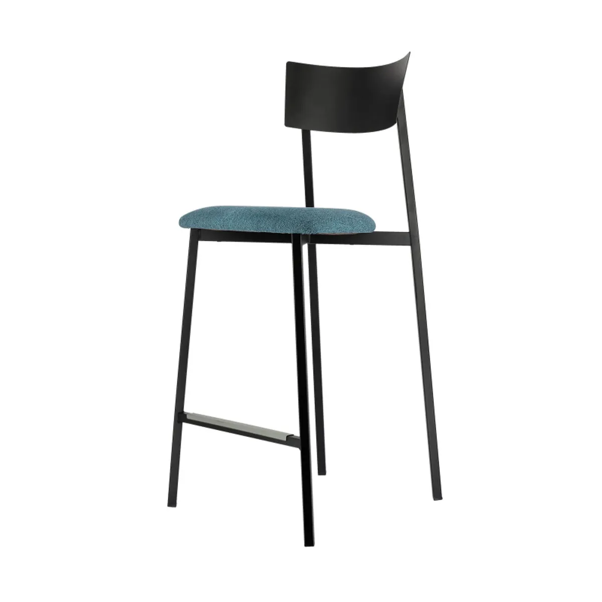 Anémone Carrier® - Tabouret snack français avec assise en tissu rembourrée et dossier métal — vue 5