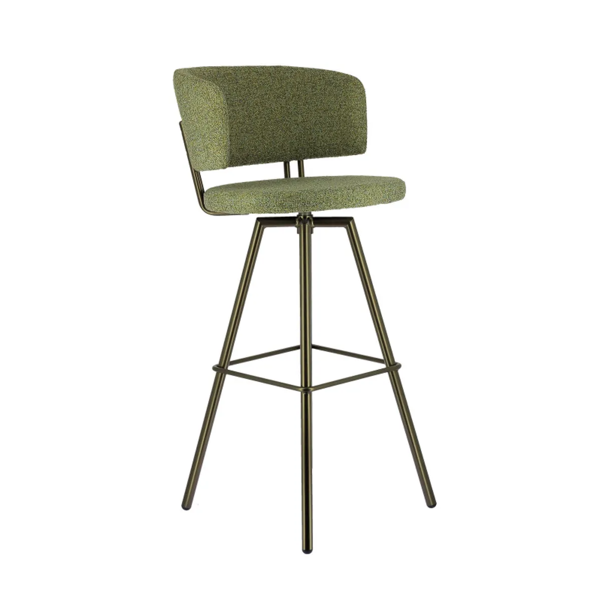 Adagio - Tabouret de bar moderne pivotant en tissu et pieds métal — vue 4