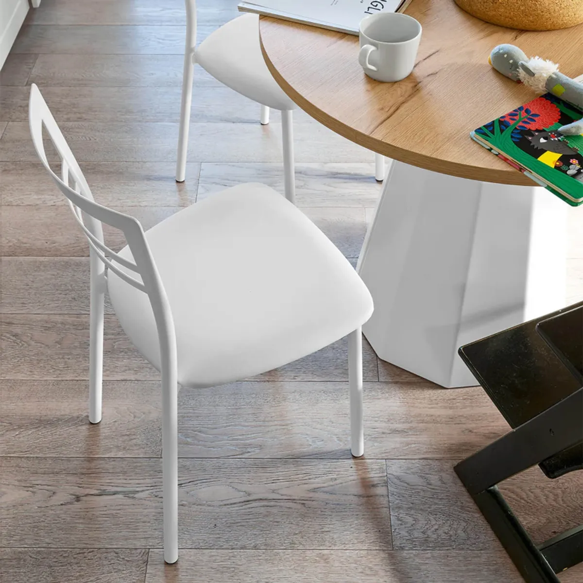 Go 1419 - Chaise de cuisine rembourrée en synthétique et métal — vue 5