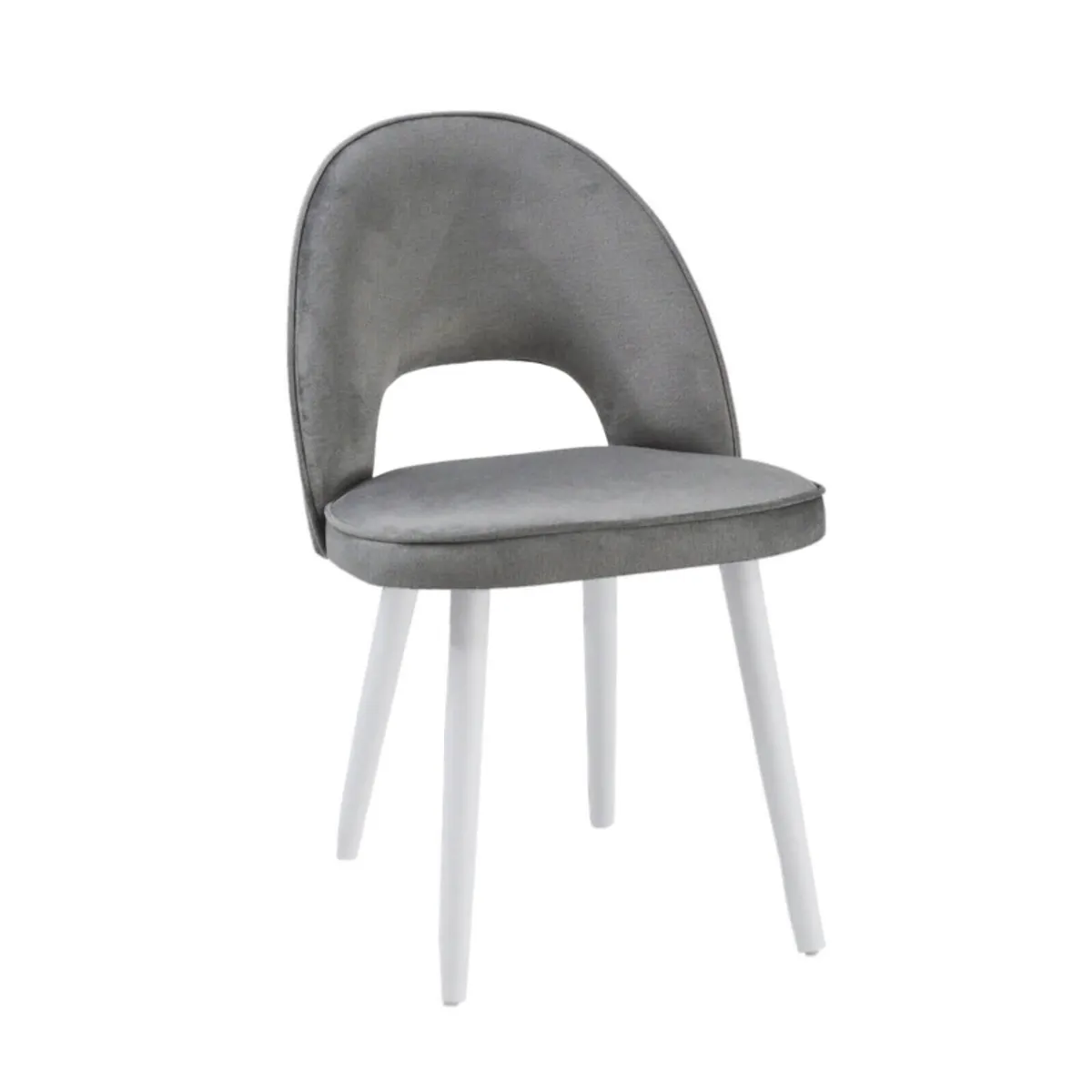 Bistrot - Chaise cosy avec dossier ajouré en tissu et pieds bois — vue 4