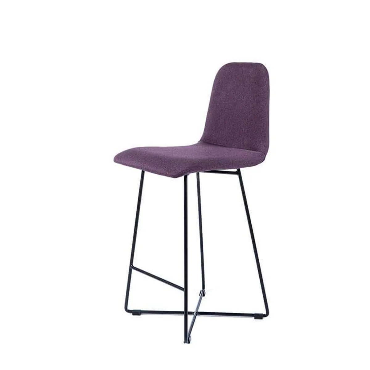 BarPandora - Tabouret snack scandinave en tissu avec pieds filaires en métal noir — vue 3