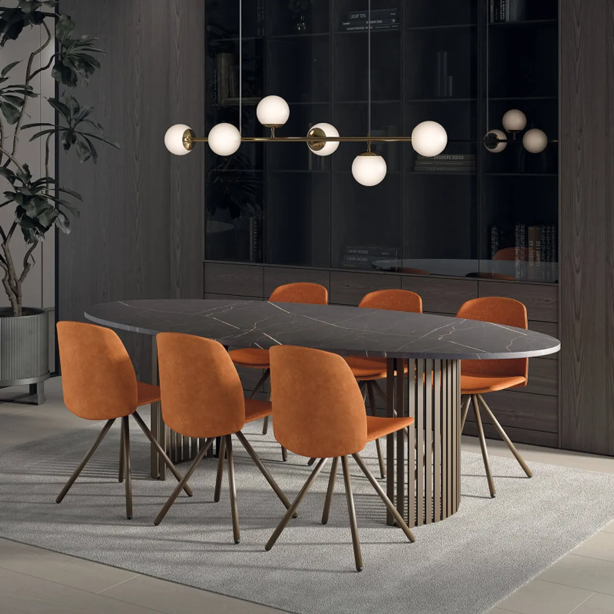 Fiona 2 - Chaise moderne en tissu et pieds métal — vue 3