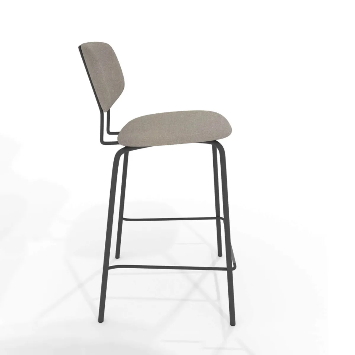 Bistro - Tabouret snack inspiration vintage en simili et pieds en métal — vue 4