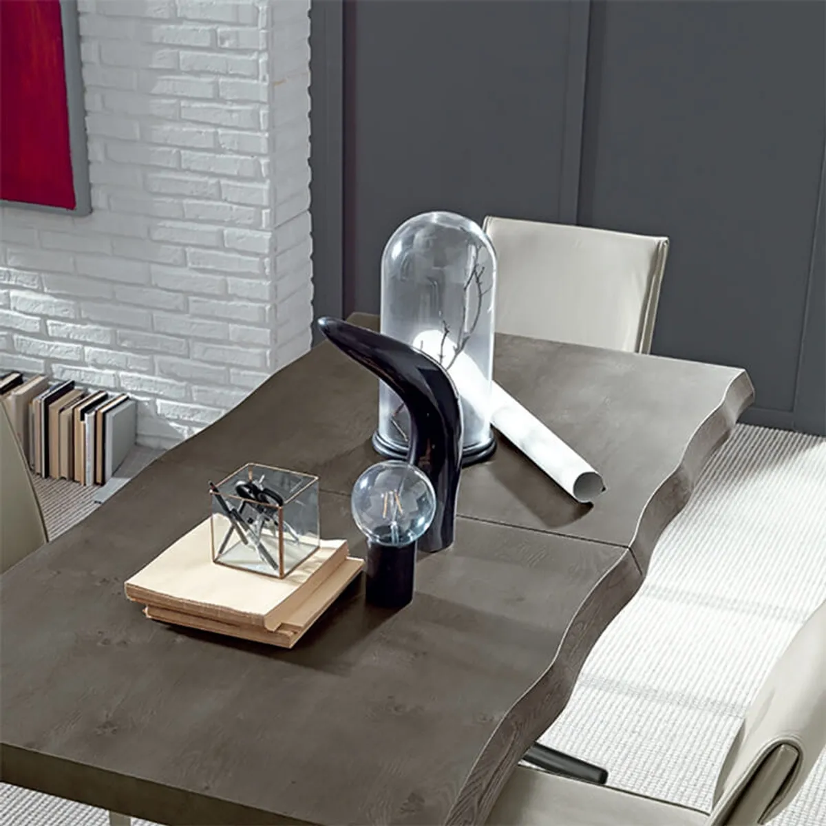 Fahrenheit - Table extensible design italien rectangulaire avec pied mikado — vue 5