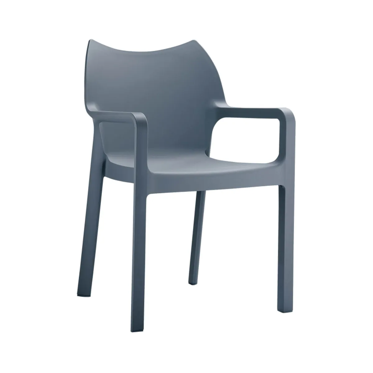 Diva - Fauteuil moderne empilable en polypropylène — vue 4