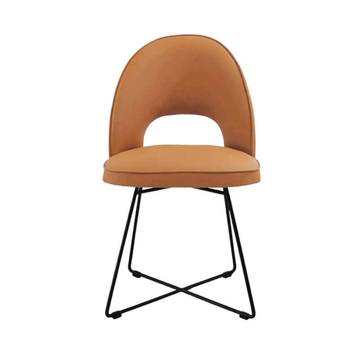 Bistrot - Chaise cosy en tissu dossier ajouré avec pieds design — vue 4
