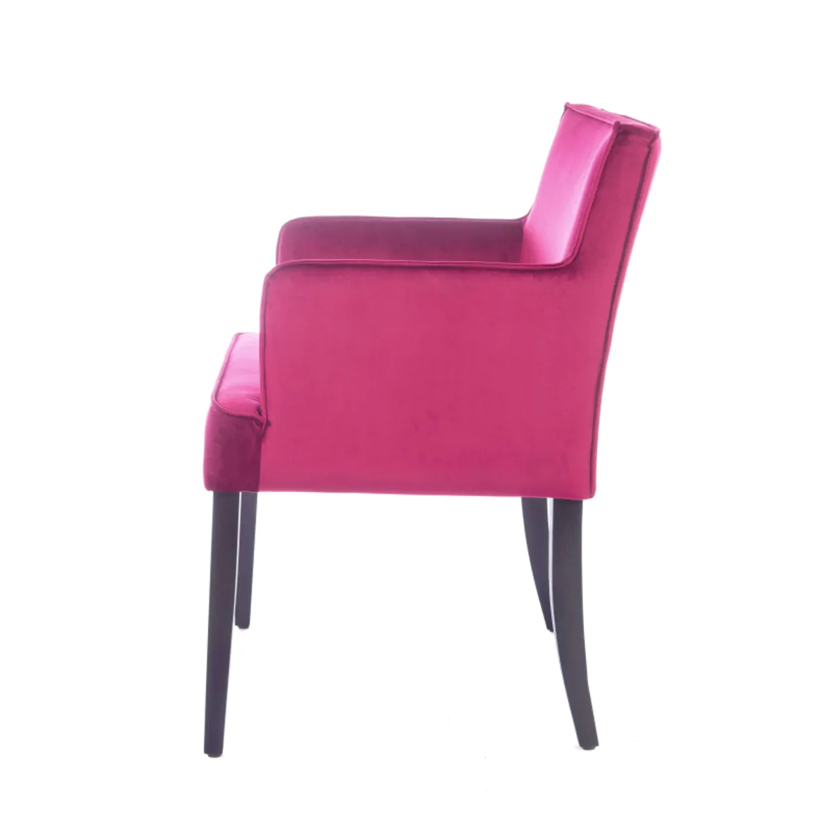 Diem - Fauteuil contemporain rembourré en tissu et pieds en bois — vue 5