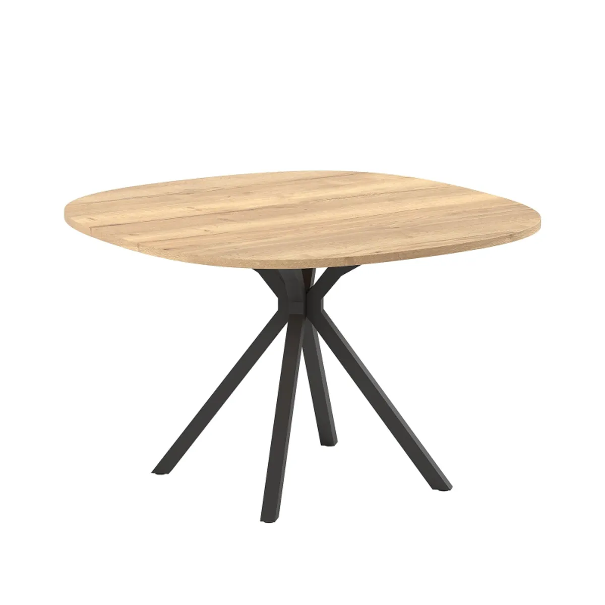 Onyx - Table carrée avec bords arrondis et pied central design en métal — vue 3