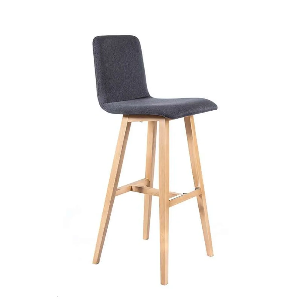 BarPlaza - Tabouret de bar scandinave en tissu avec pieds en bois