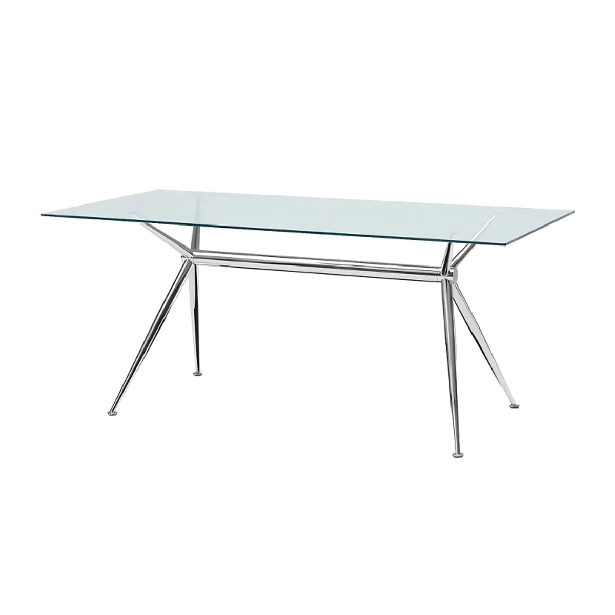Brioso Midj® - Table en verre design avec pieds en X métalliques — vue 3
