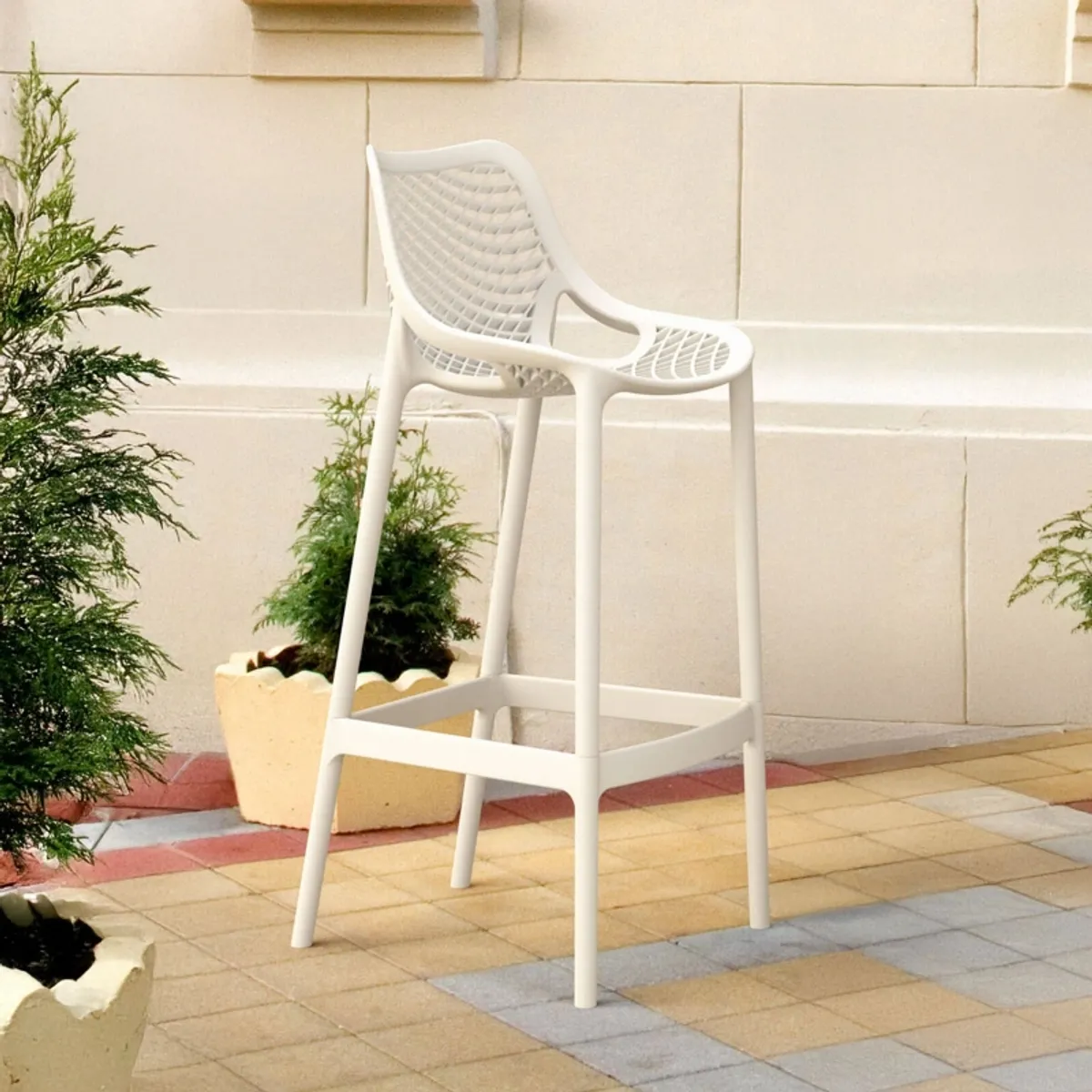Air - Tabouret de jardin moderne ajouré en polypropylène