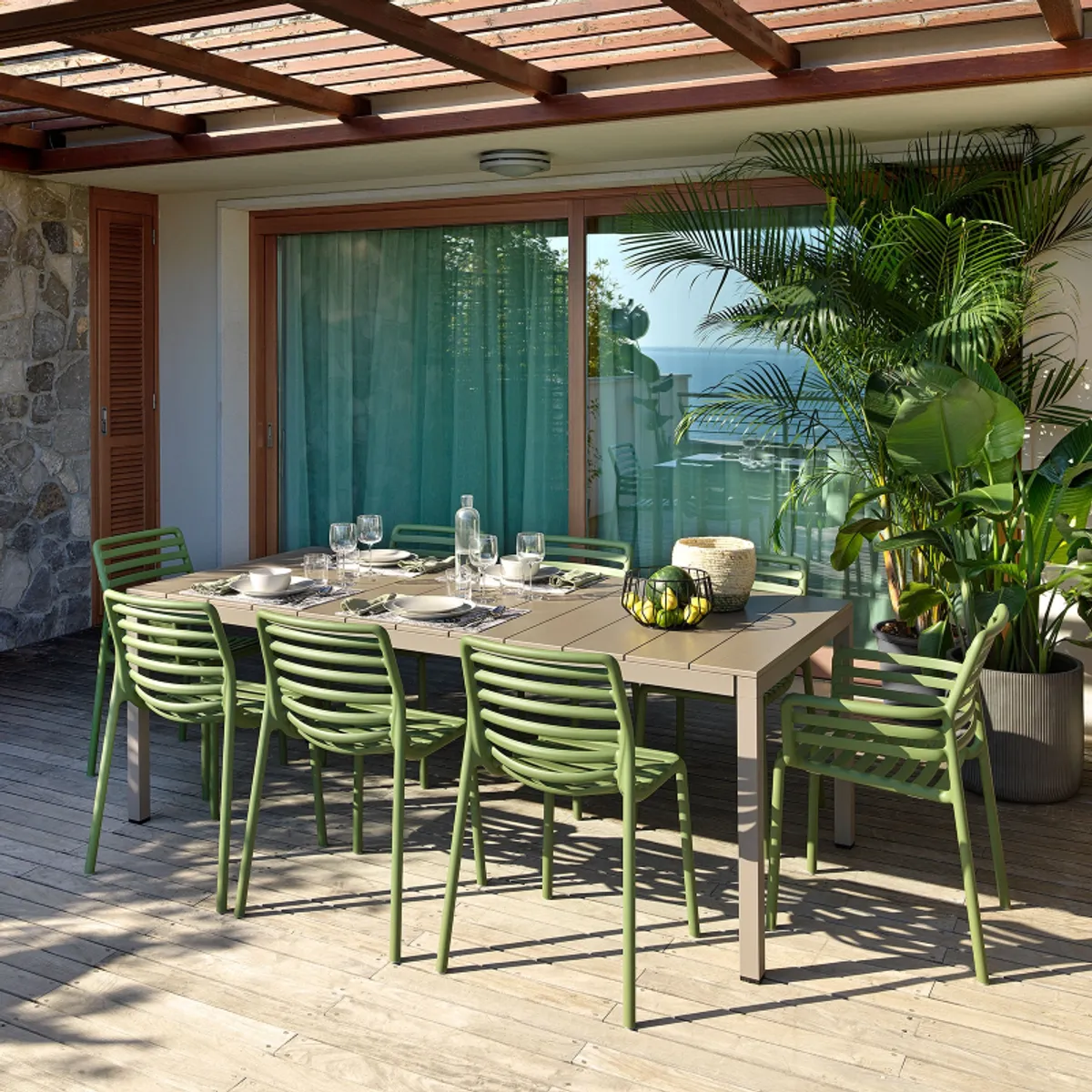 Rio - Table de jardin extensible en polypropylène DurelTop et aluminium — vue 4