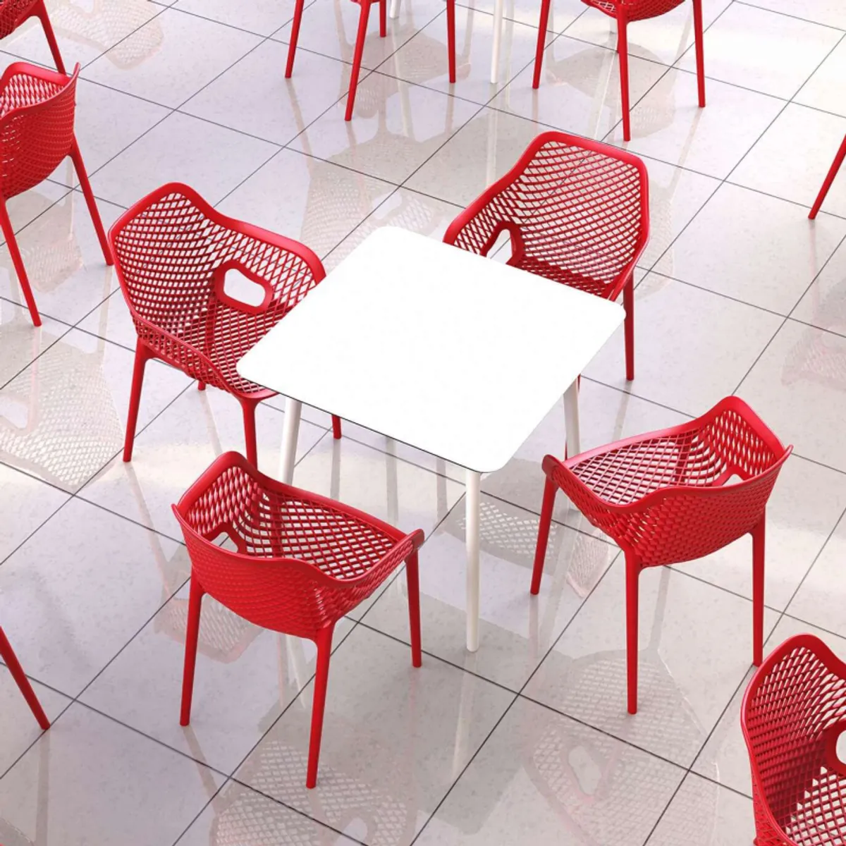 Maya - Table carrée en stratifié — vue 3