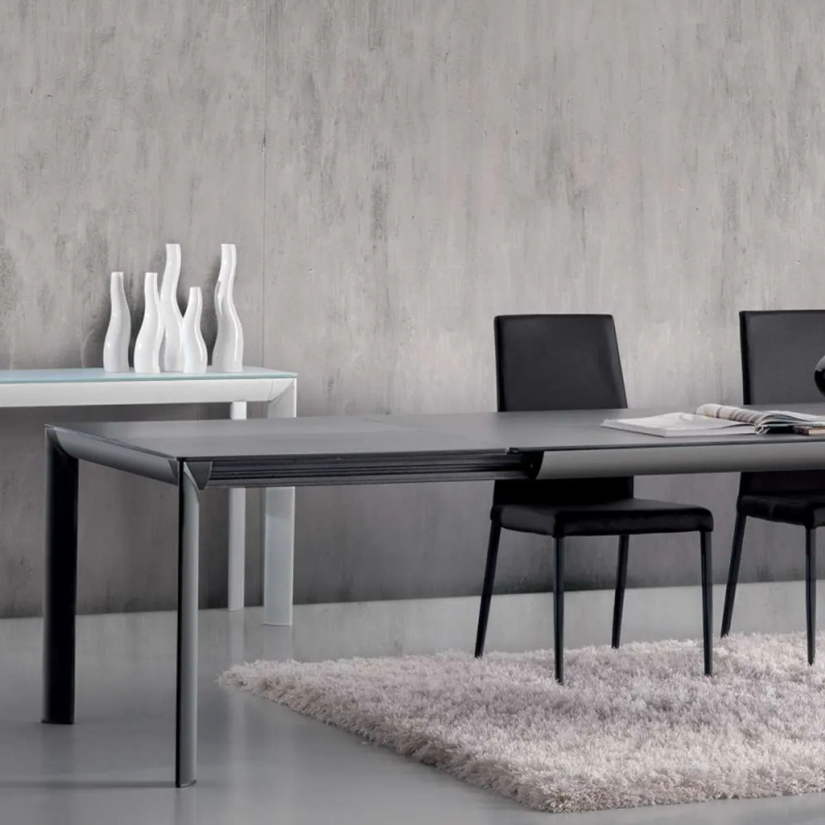 Cocoon - Table italienne rectangulaire extensible en céramique contemporaine — vue 3
