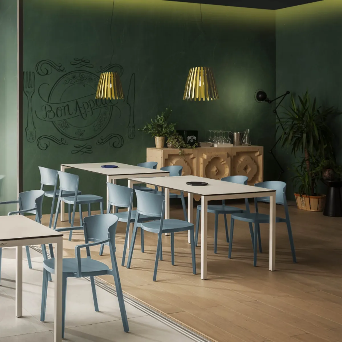 Abuela B - Chaise de jardin avec accoudoirs empilable en technopolymère — vue 5