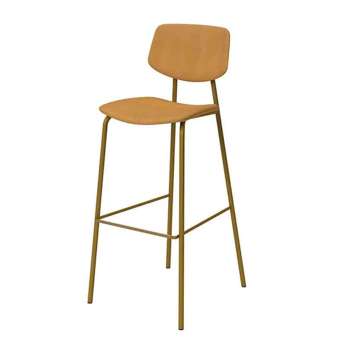 Lago - Tabouret de bar style vintage rembourré en simili — vue 3