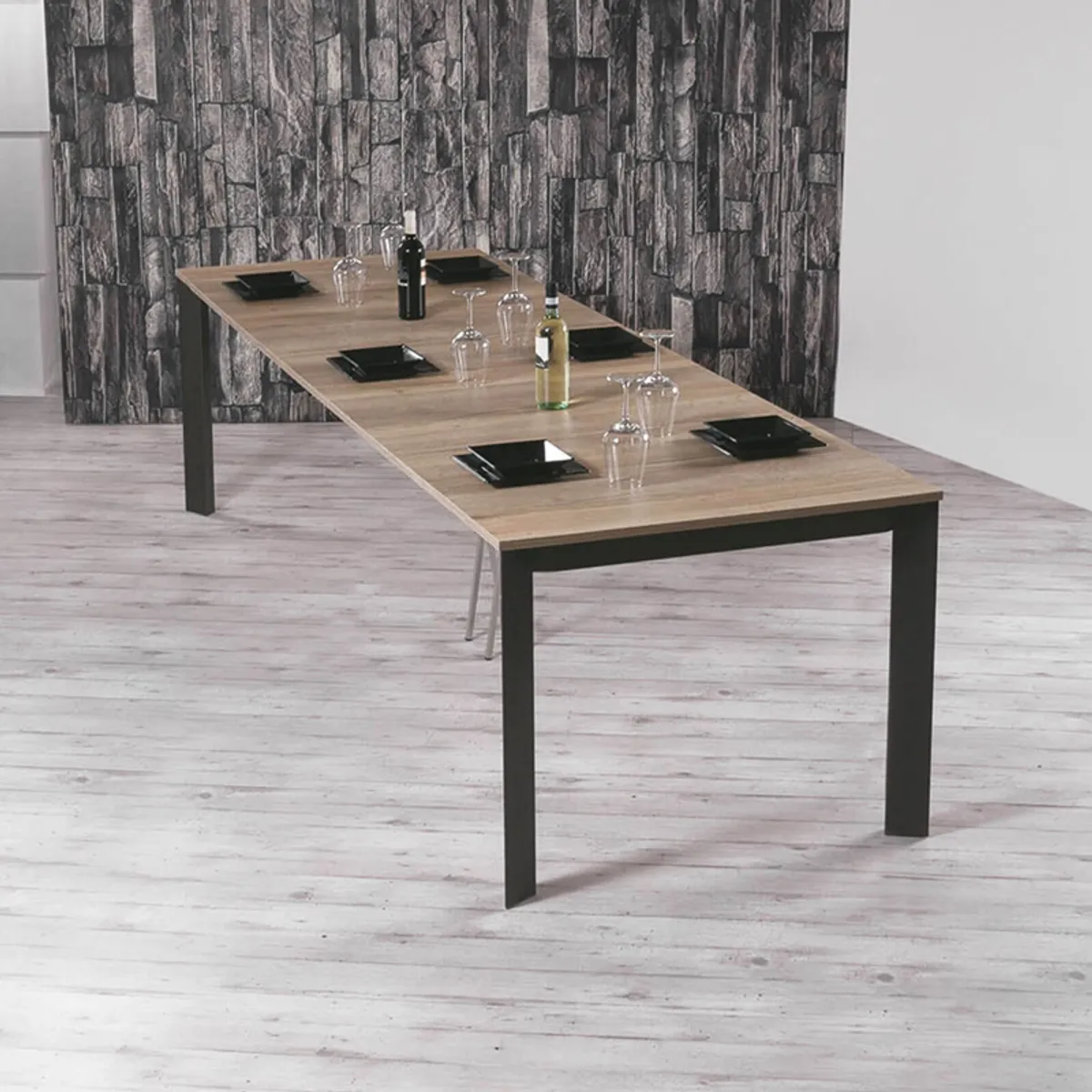Trek - Console extensible transformable en table en mélaminé — vue 5