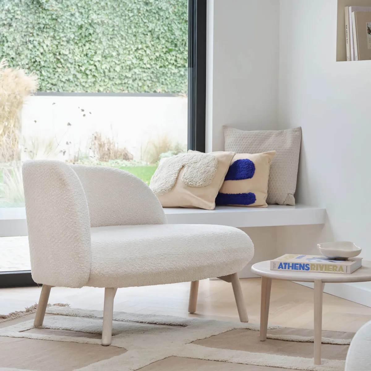 Thalia Mobitec ® - Banquette cosy en tissu avec pieds en bois