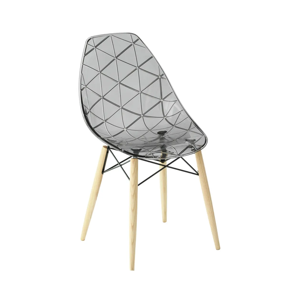Prisma - Chaise scandinave transparente avec pieds en bois — vue 3