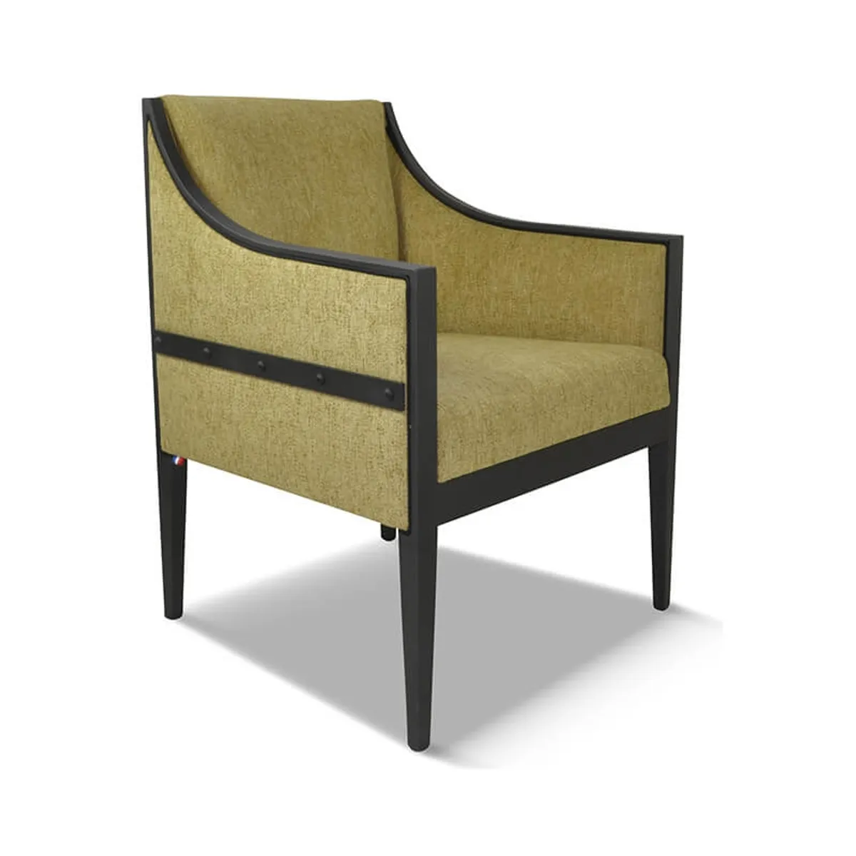 Loic - Fauteuil de style en tissu fabriqué en France — vue 4