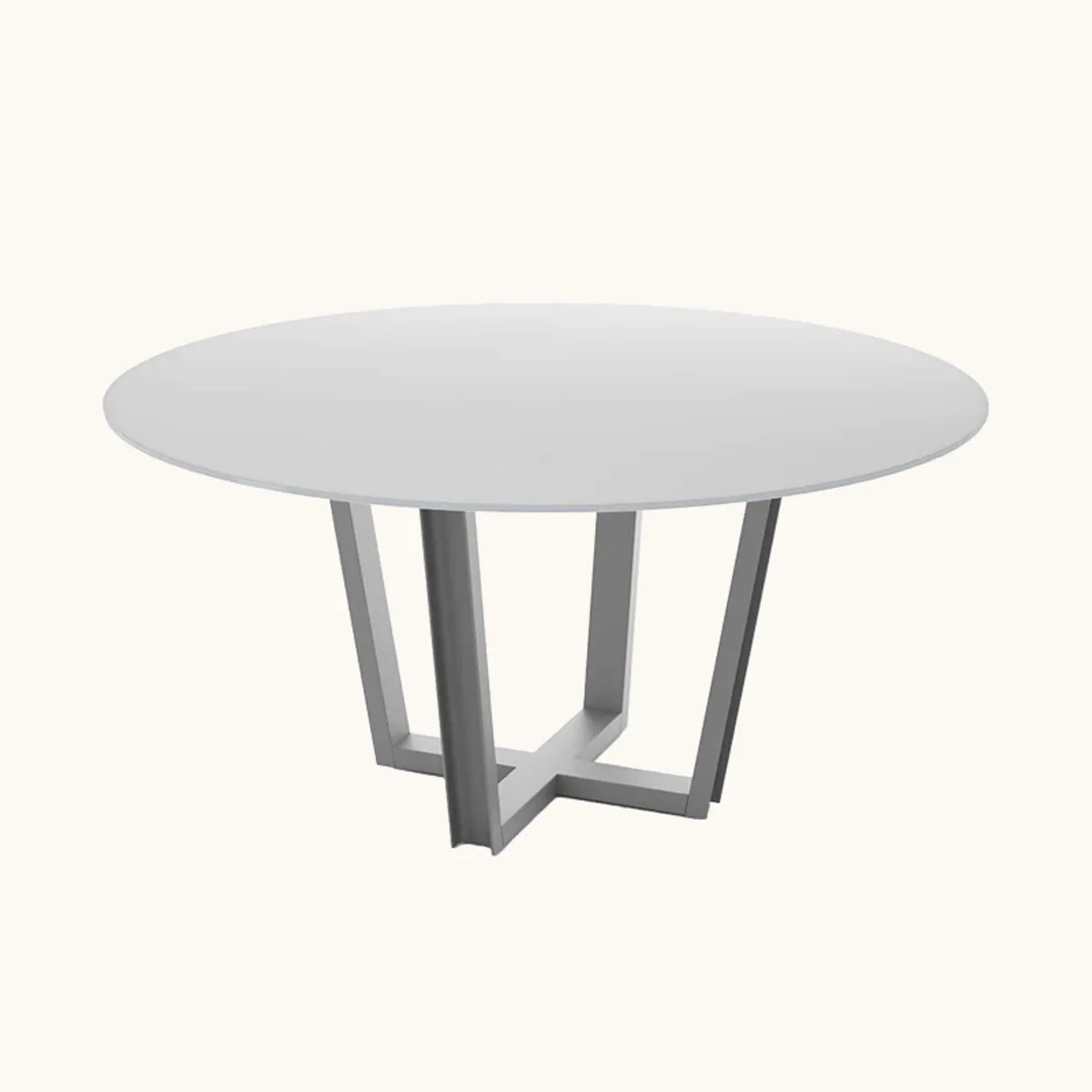 Viktor - Table ronde extensible avec plateau en verre et piétement design