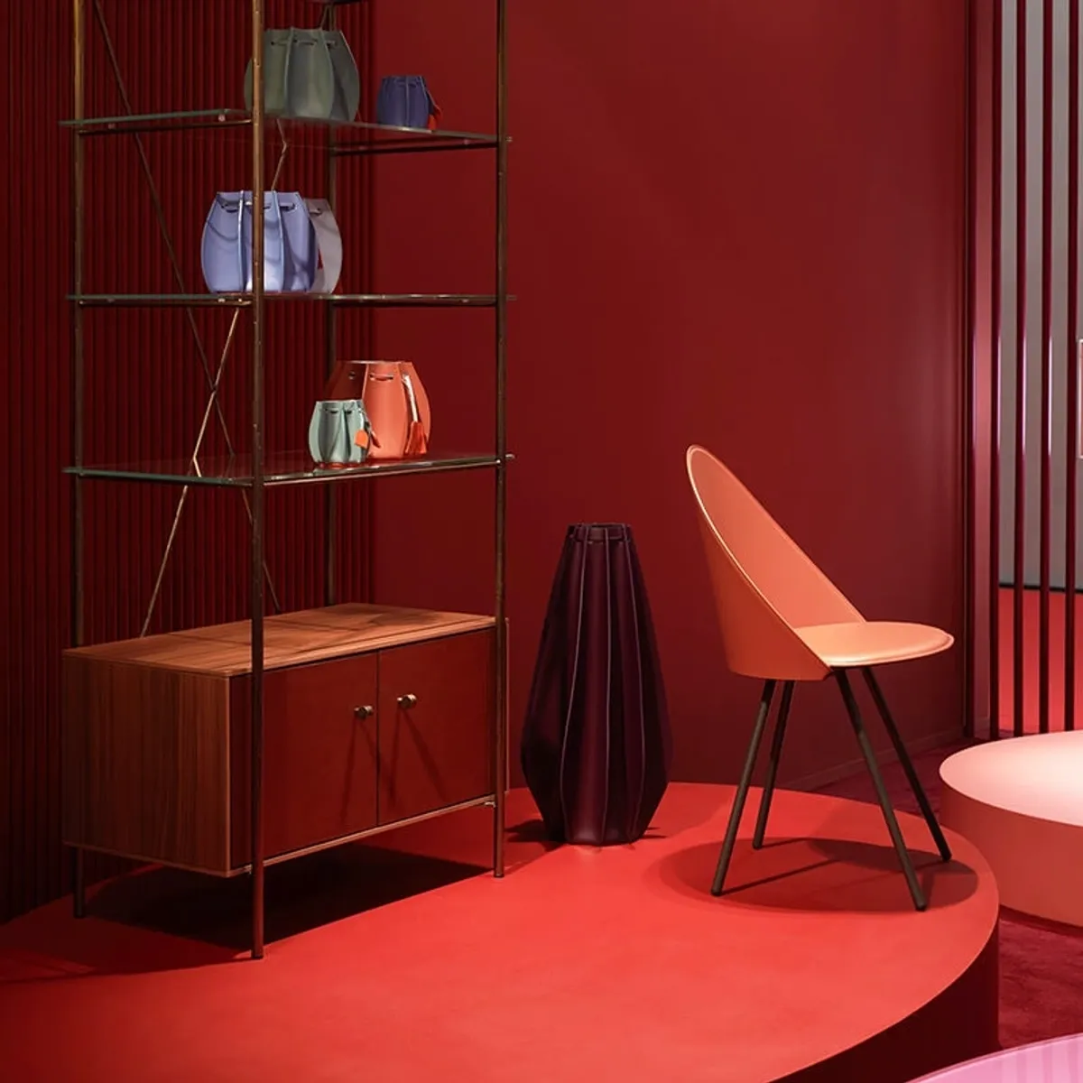 Amika - Chaise italienne vintage en croûte de cuir