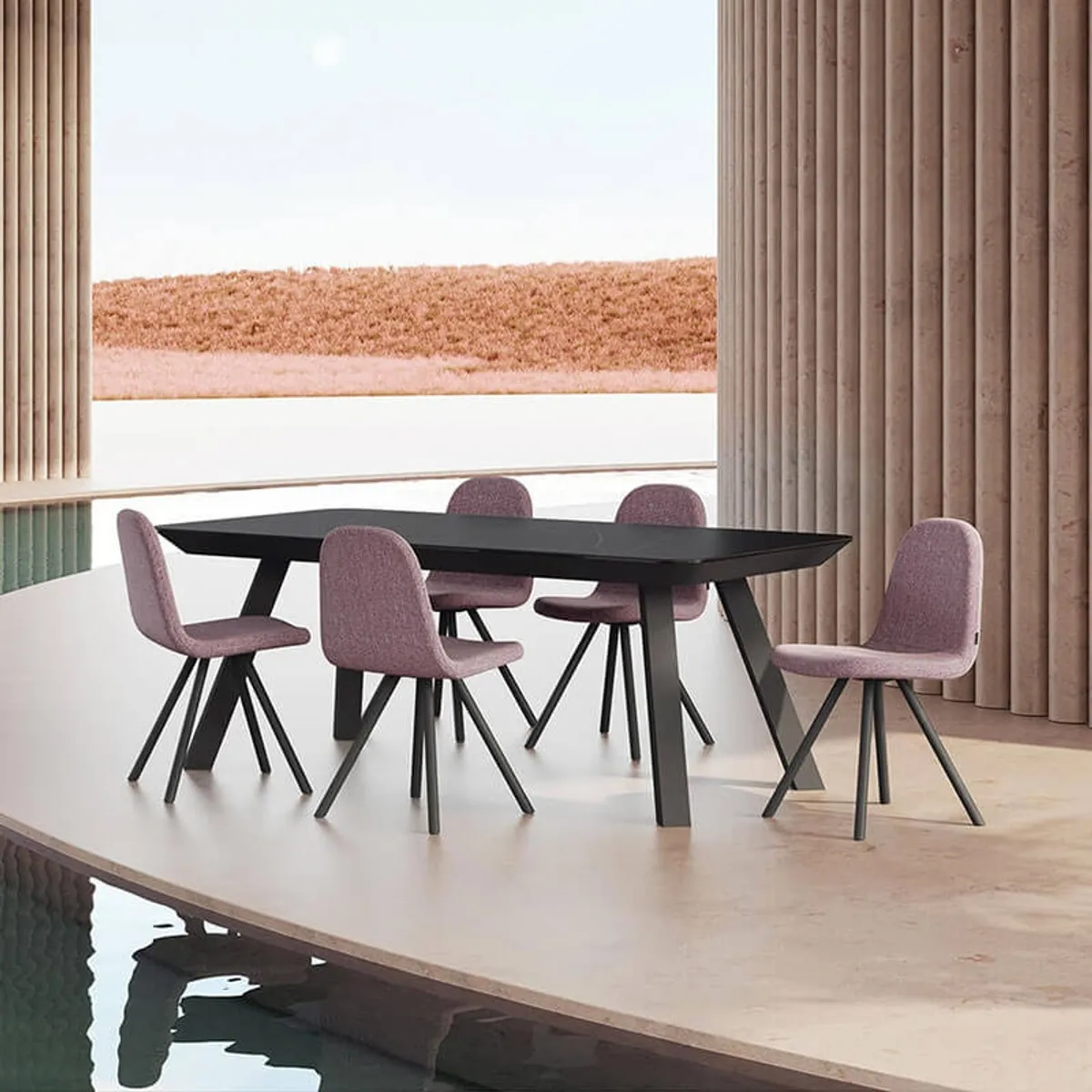 Galet Mobliberica® - Chaise design en tissu avec pieds en métal — vue 4