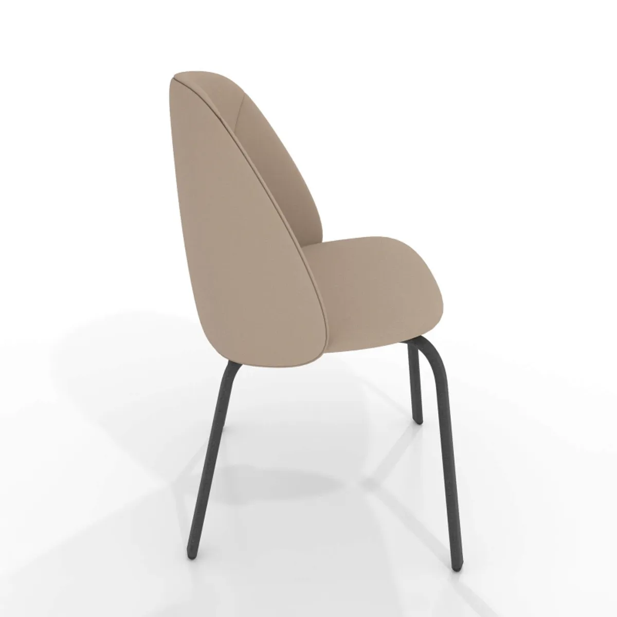 Sofia - Chaise basse cosy en simili avec pieds en métal — vue 3
