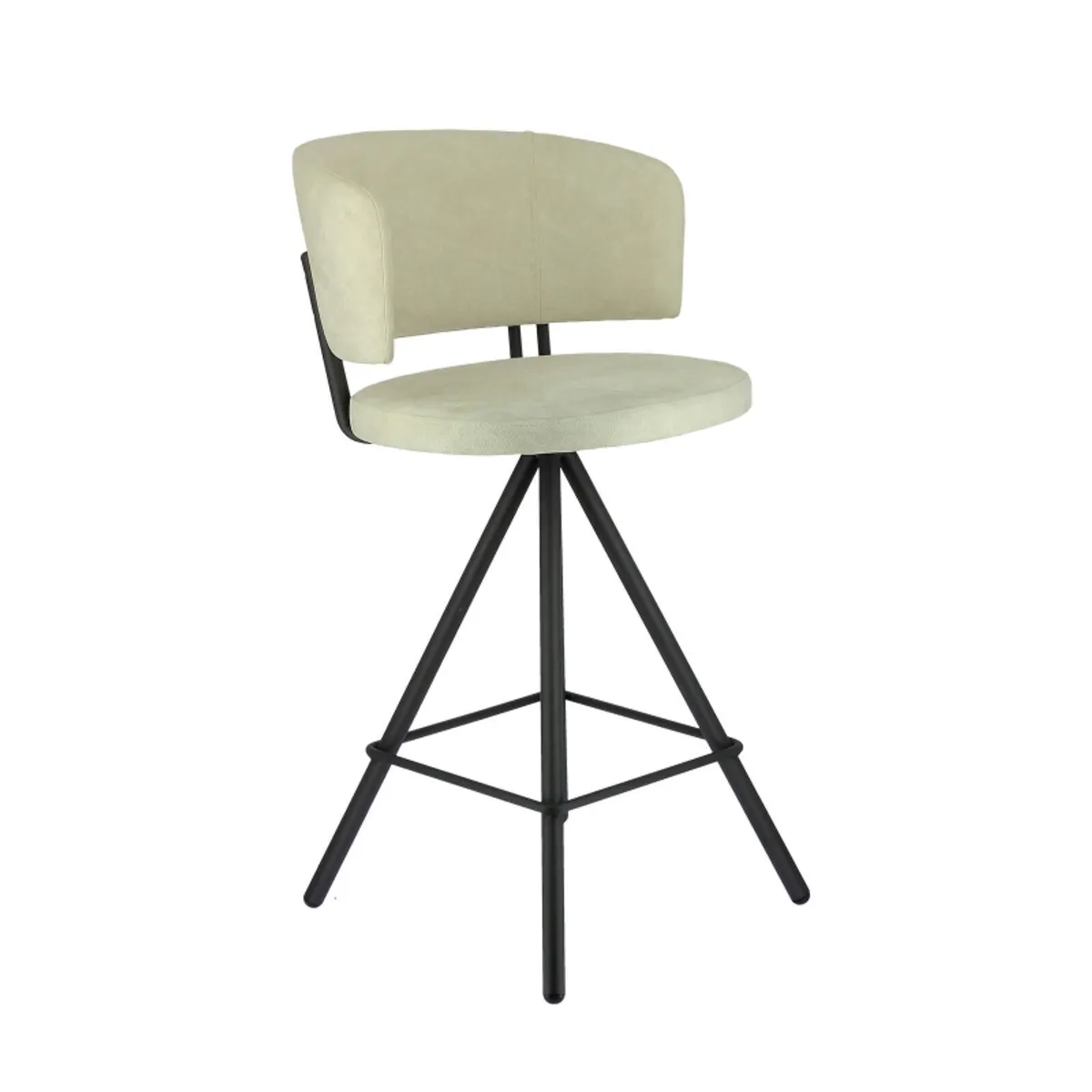 Prélude - Tabouret snack en tissu et pieds métal — vue 4