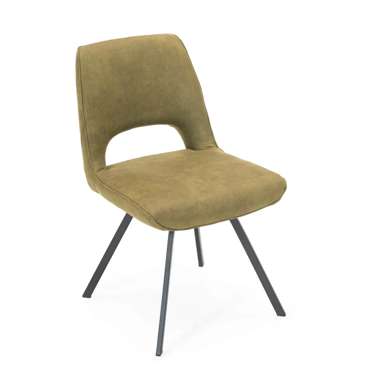 Hortense - Chaise confortable en tissu avec pieds en métal