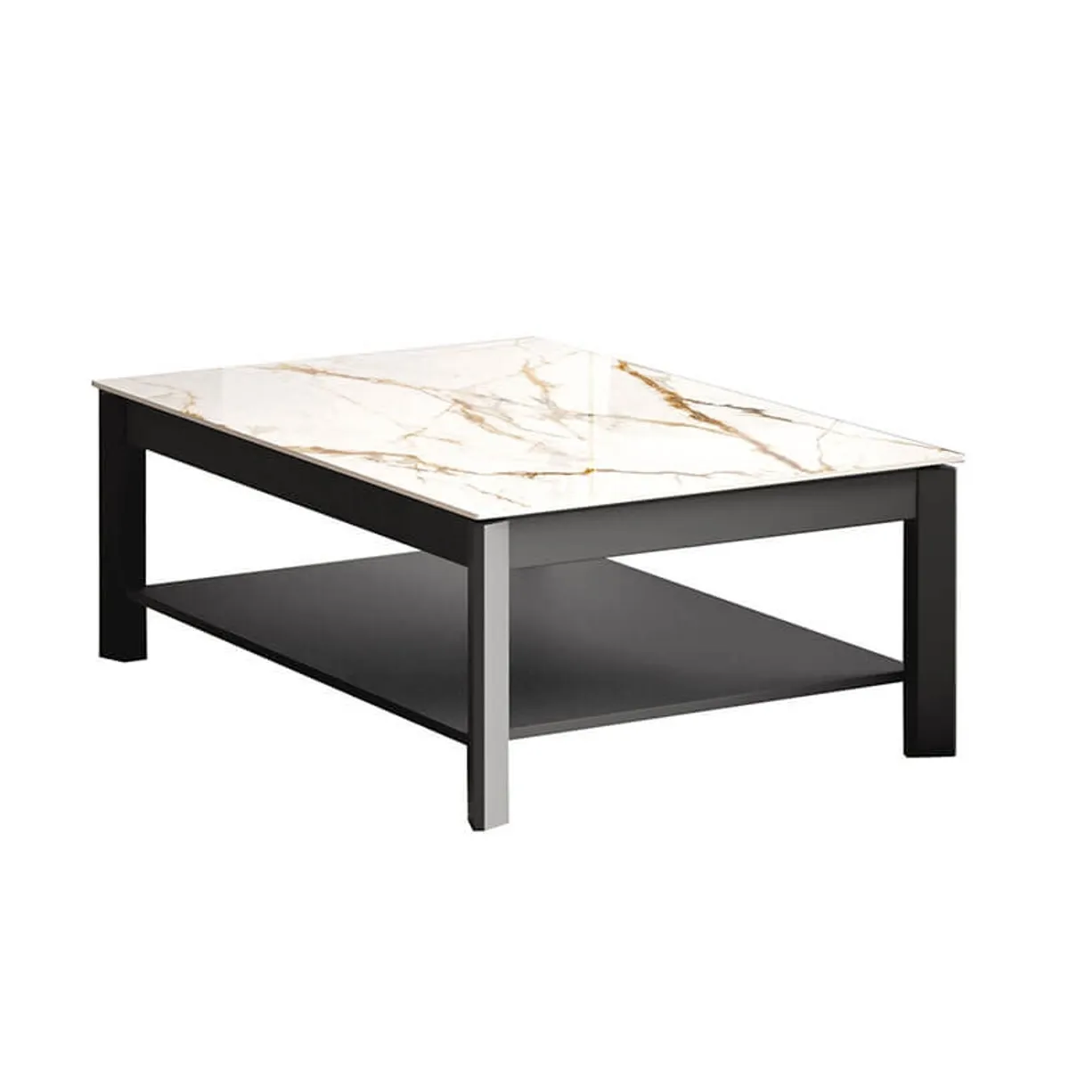 Multiplus Mini - Table basse rectangulaire en Dekton avec double plateau — vue 3