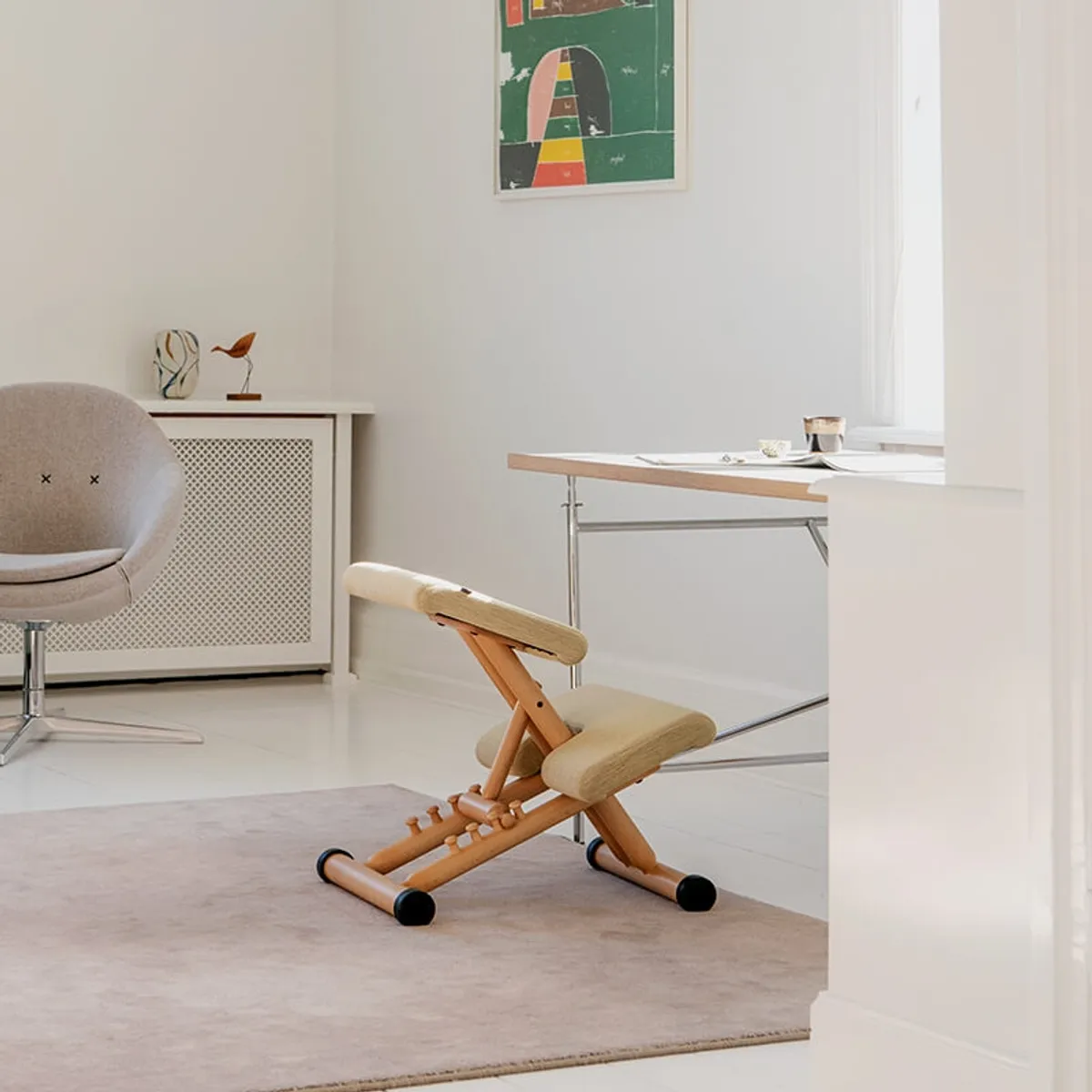 Multi Varier® - Siège de bureau ergonomique en tissu et bois — vue 4