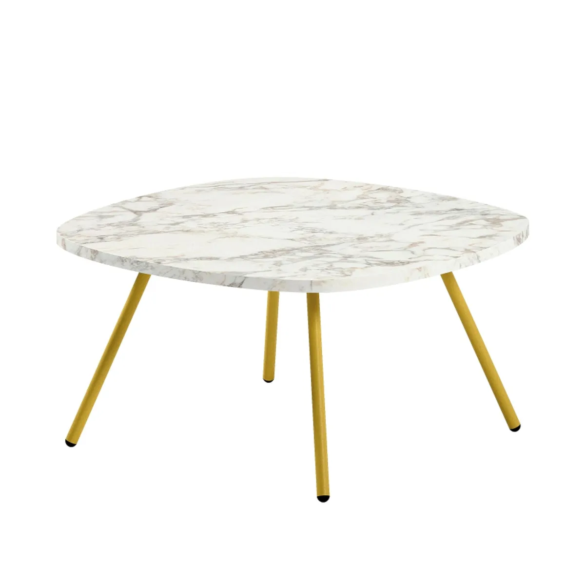 Trevi - Table basse carrée moderne en stratifié avec pieds en métal — vue 3