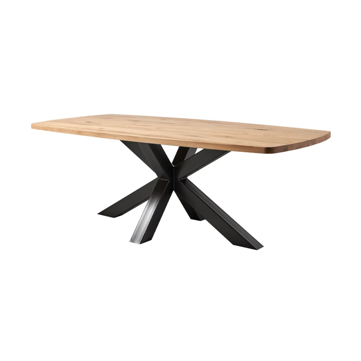 Carte - Table design en bois massif plateau tonneau et pied mikado — vue 3