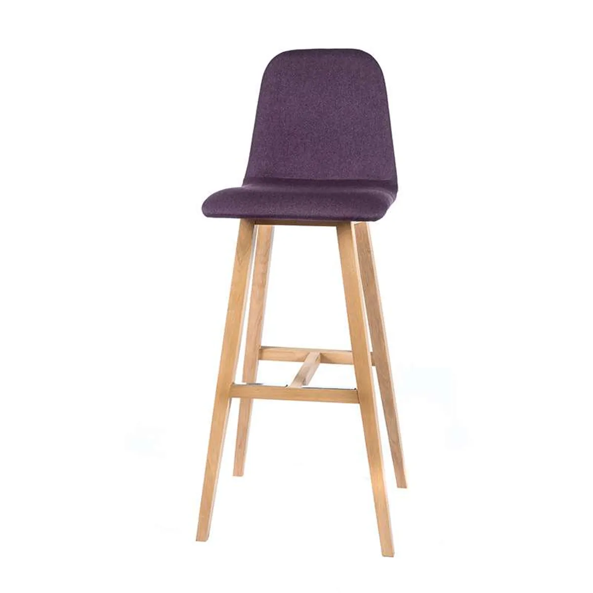 BarPandora - Tabouret de bar scandinave tissu avec pieds bois — vue 5