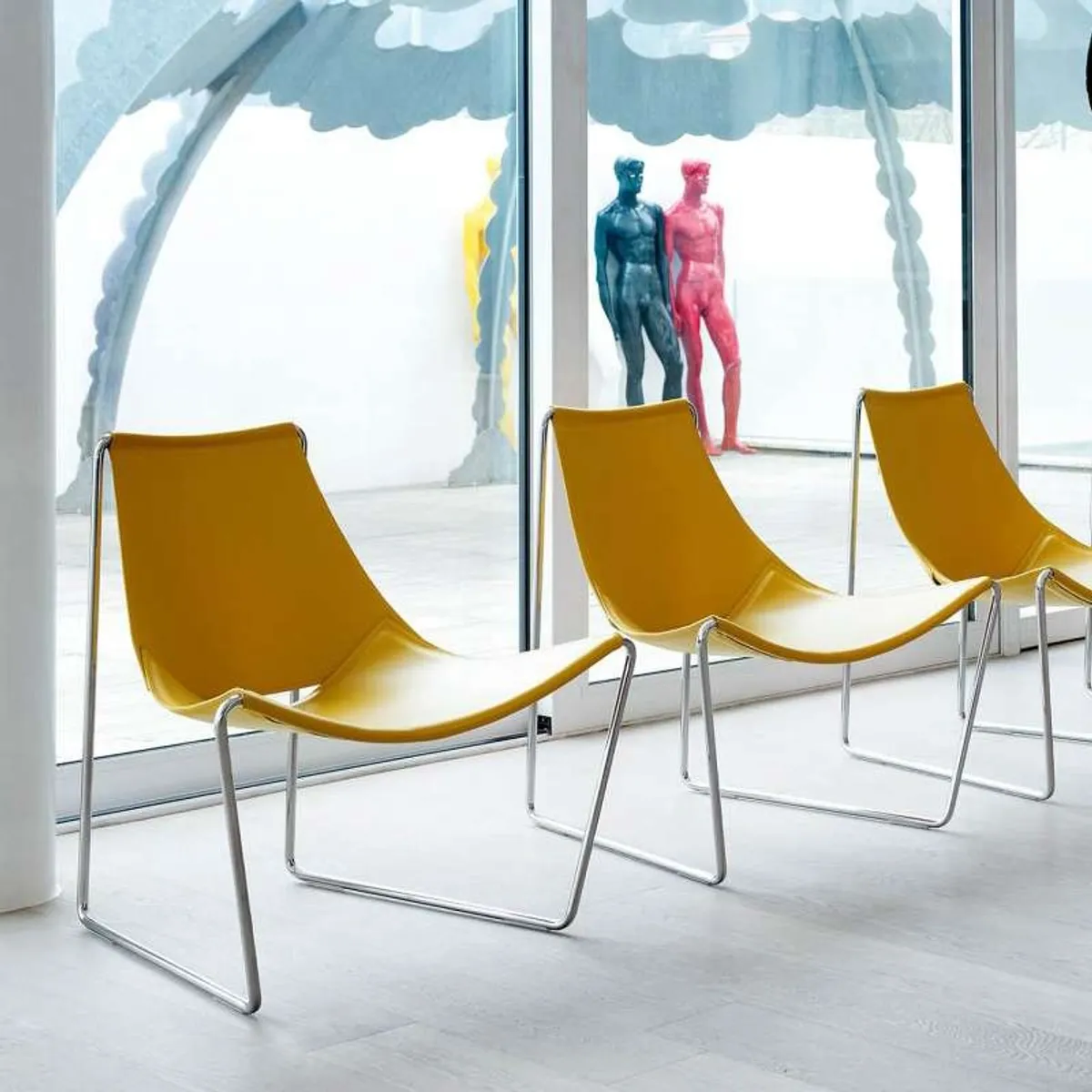 Apelle Midj® - Chaise transat design en croûte de cuir et métal