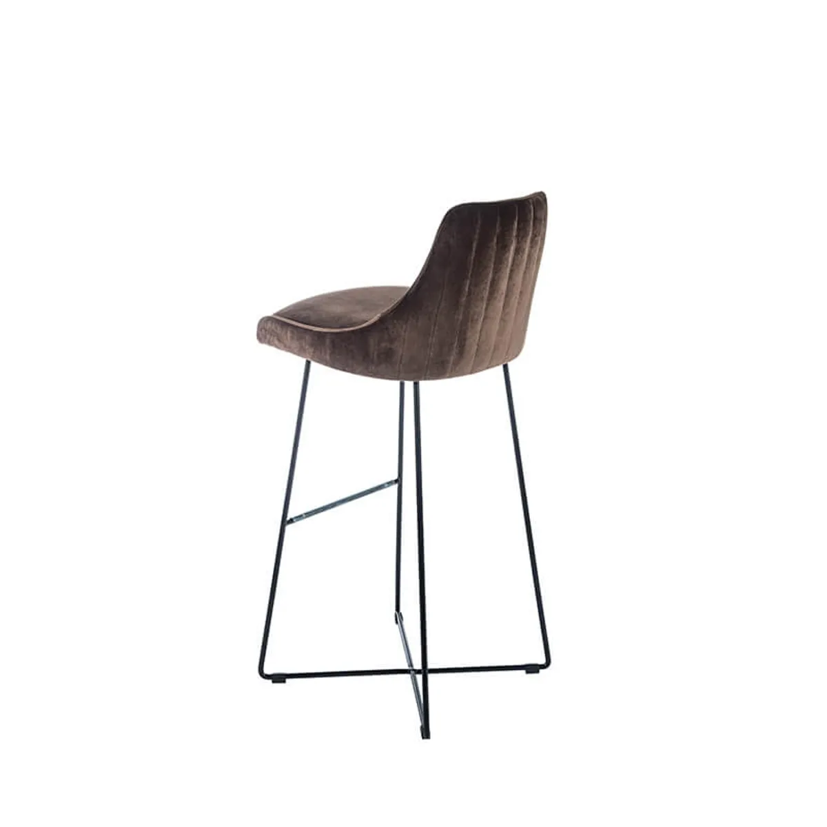 BarLars line - Tabouret de bar en métal et tissu — vue 4