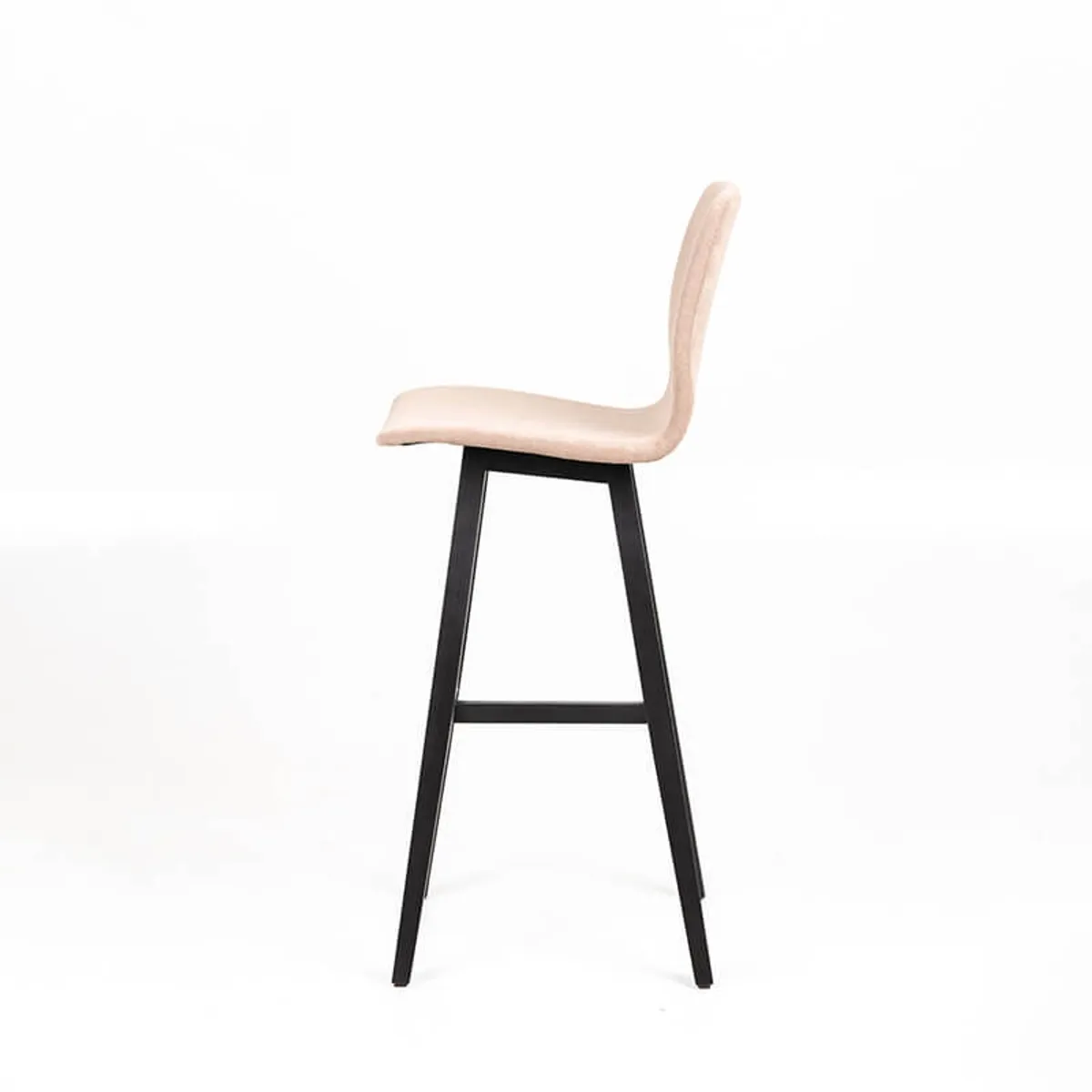 Amelie - Tabouret bar en tissu et pieds en bois massif — vue 4
