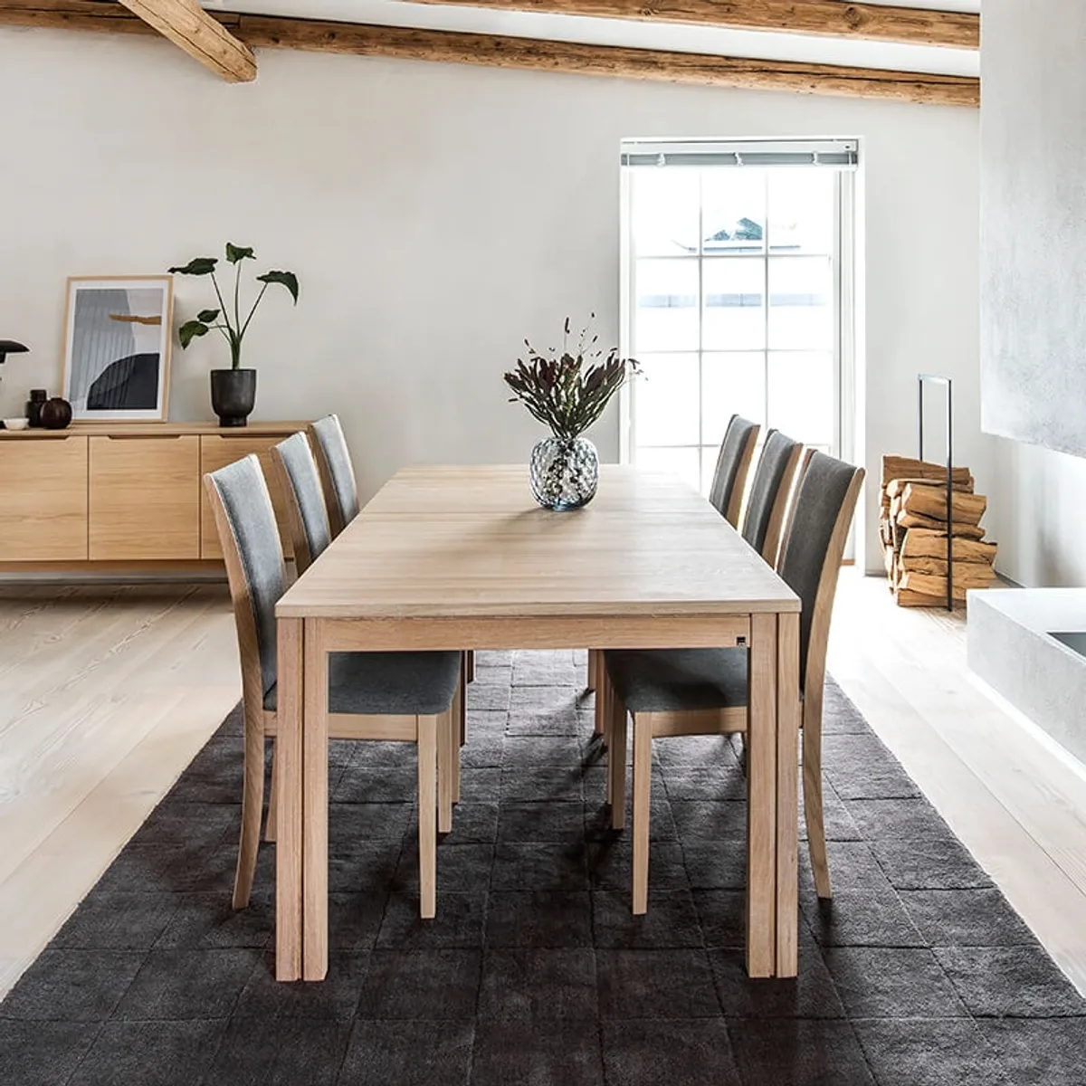 SM23/24 - Table rectangulaire extensible en bois massif fabriquée au Danemark — vue 3